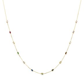 Halskette farbige Zirkonia 41 - 43 - 45 cm