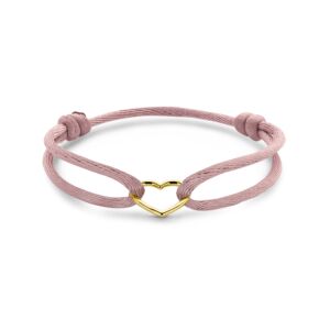 Armband Satin zartrosa Herz 13 - 26 cm