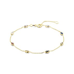 Armband mit farbigem Zirkonia 16,5 - 17,5 - 18,5 cm