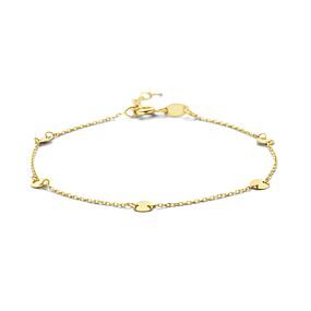 9k Armband runde Plättchen 16,5 + 2 cm