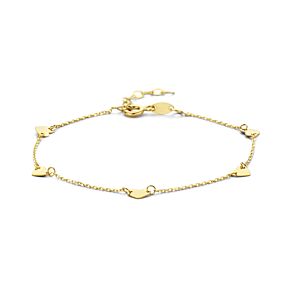 9k Armband Herzen 16,5 + 2 cm